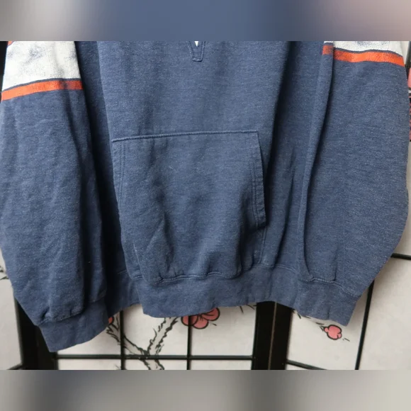 Denver Broncos Football Men's Blue Hoodie with Orange Accents - Picture 7 of 16